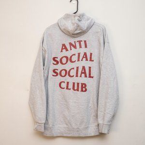 Anti Social Social Club Gray Hoodie with Red Print